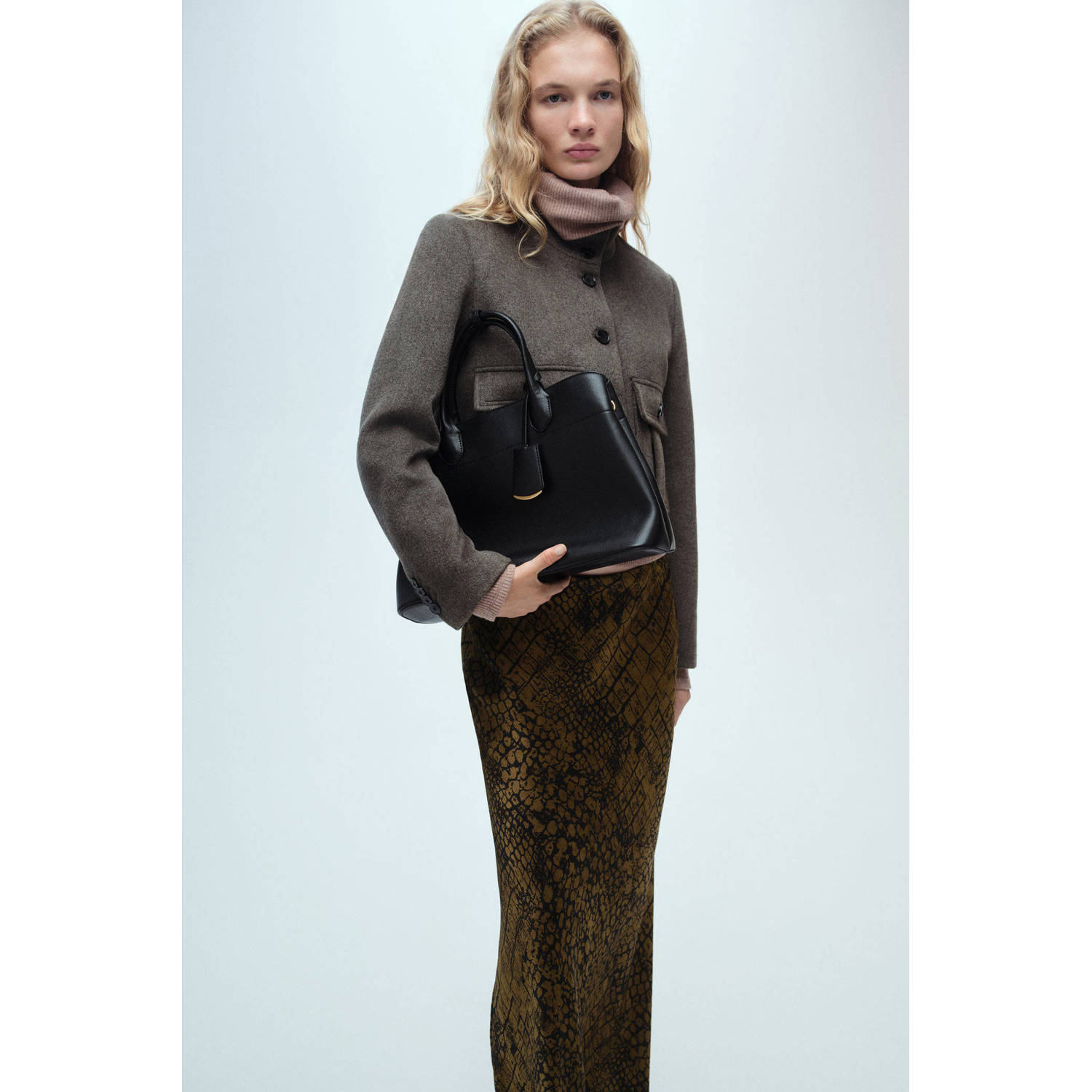 Mango midi rok bruin