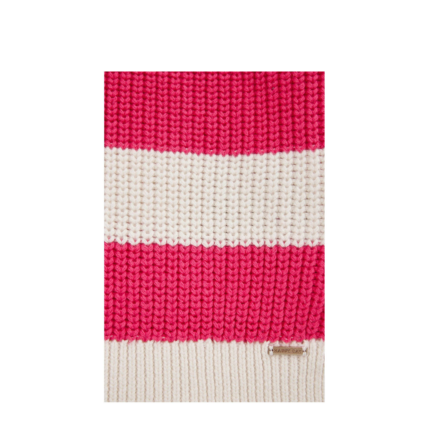 WE Fashion trui roze ecru grof gebreid