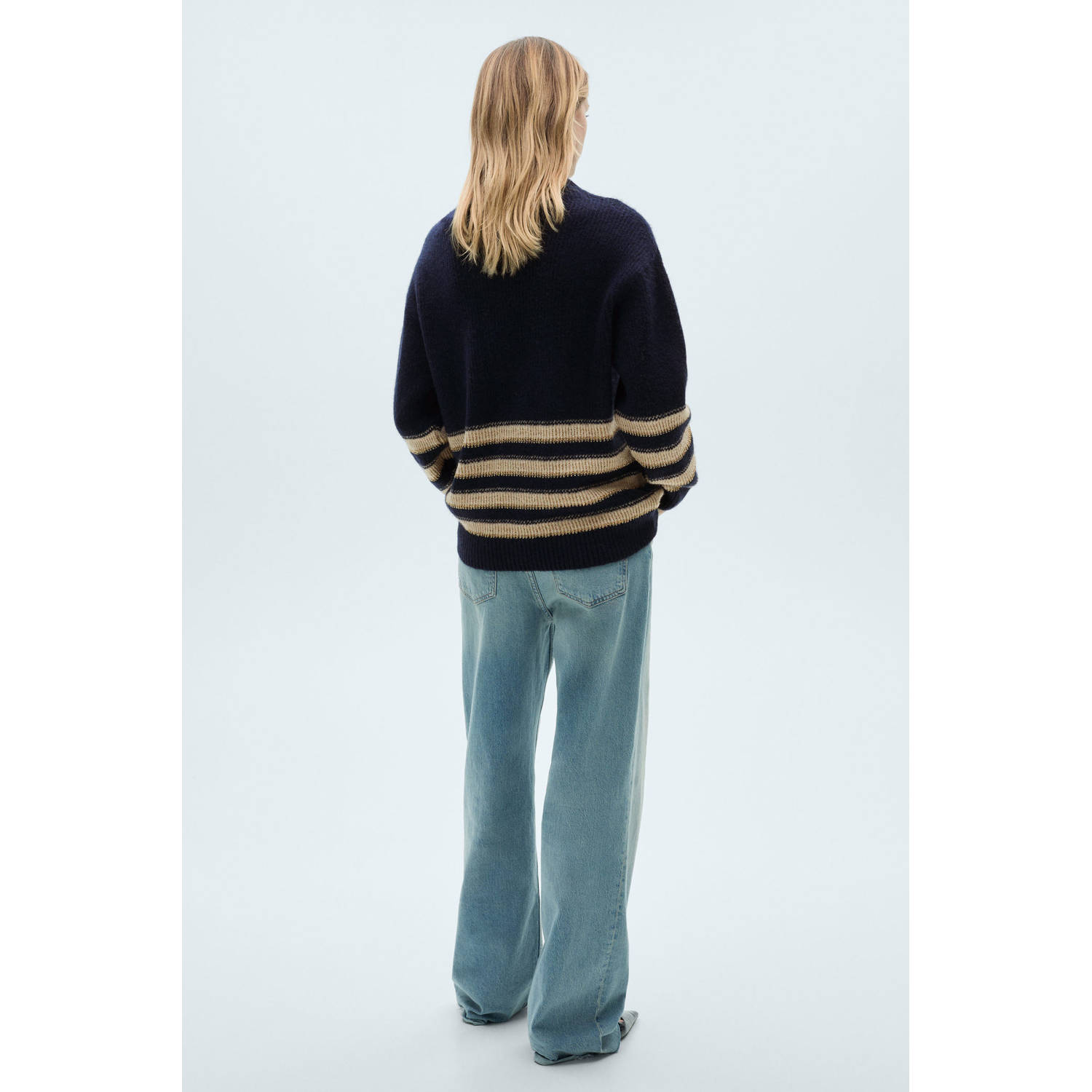 Mango trui marine met lurex