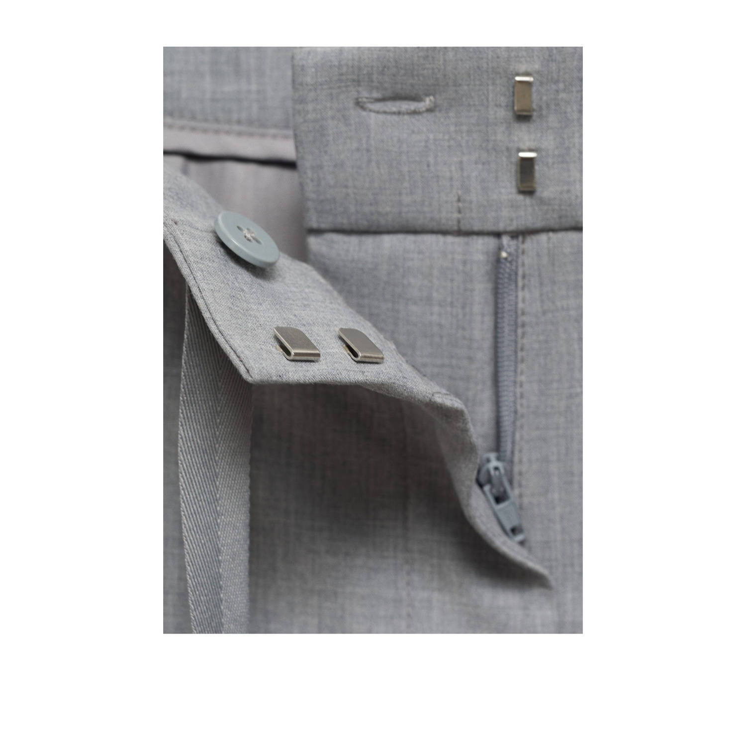 Mango straight regular waist pantalon grijs
