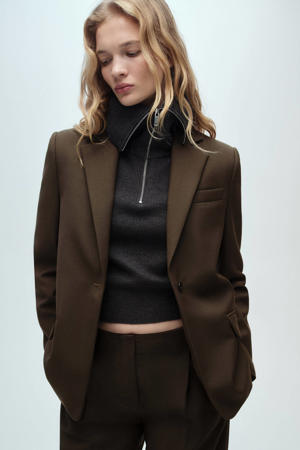 regular blazer donkerbruin