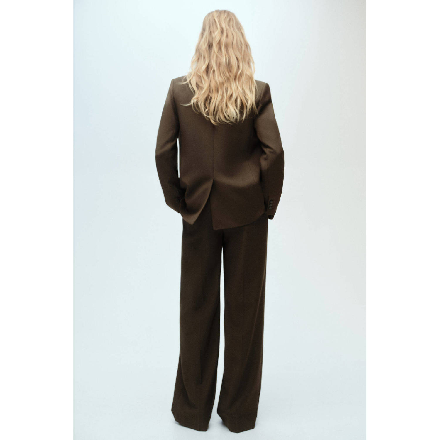 Mango regular blazer donkerbruin