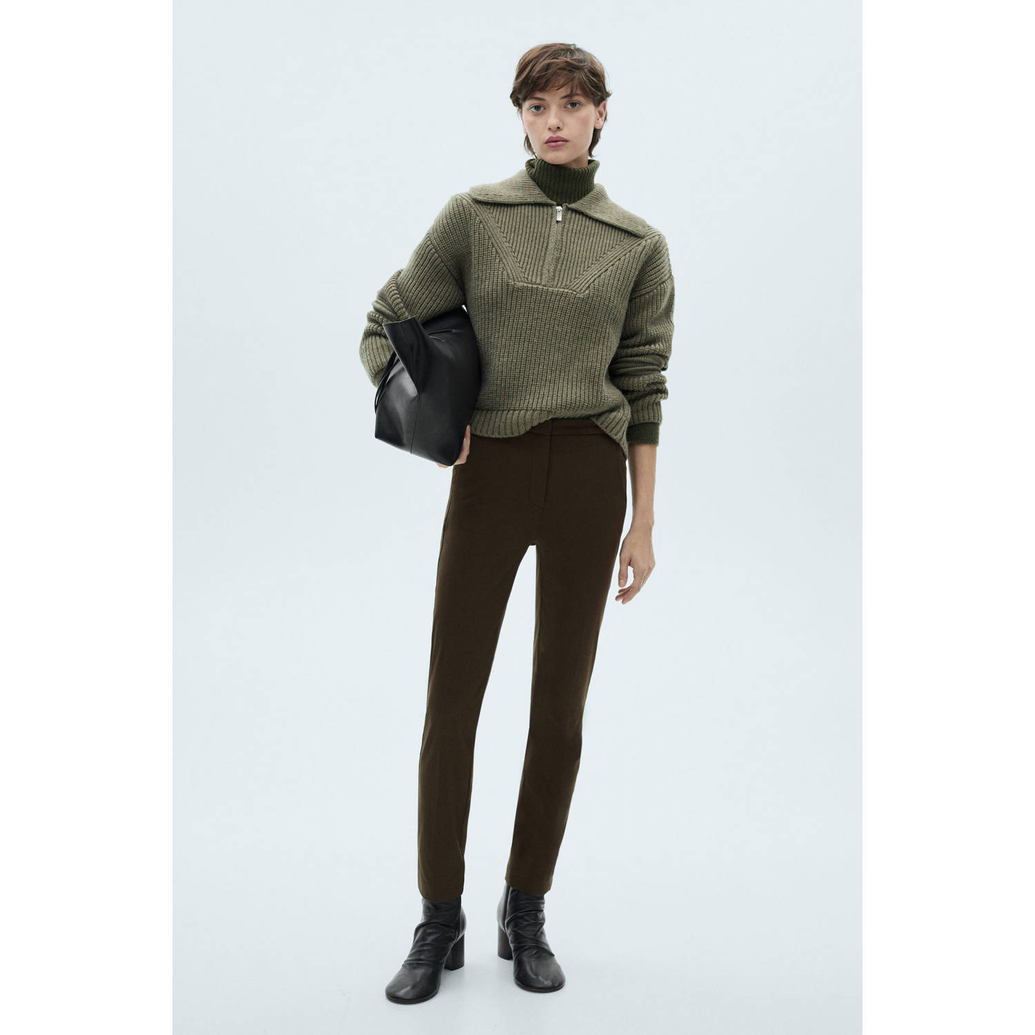 Mango slim fit pantalon kaki