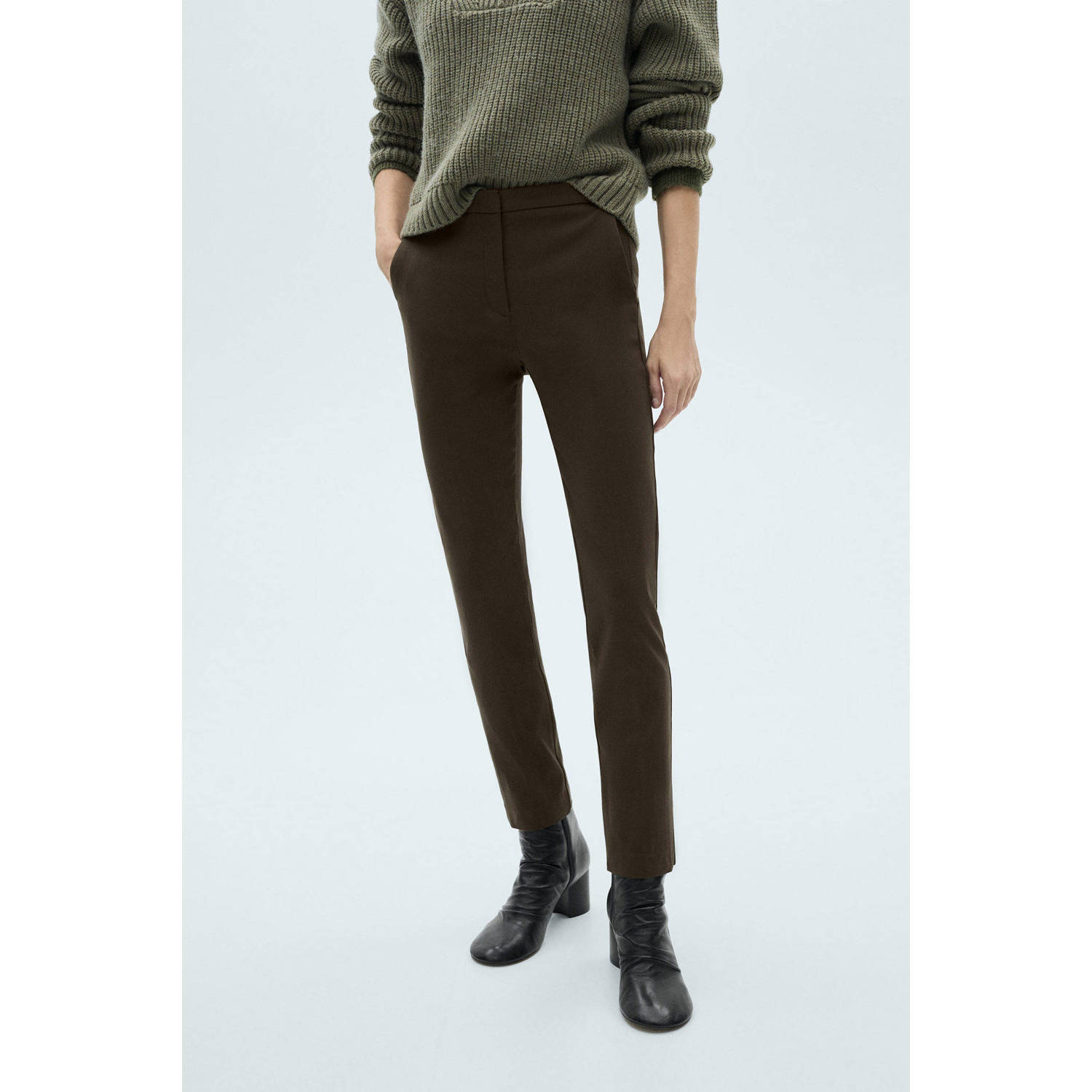 Mango slim fit pantalon kaki