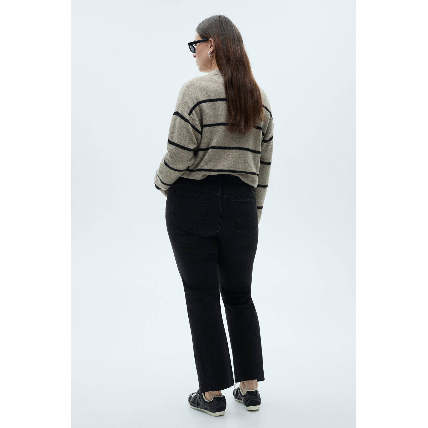 Mango regular waist cropped jeans grey denim