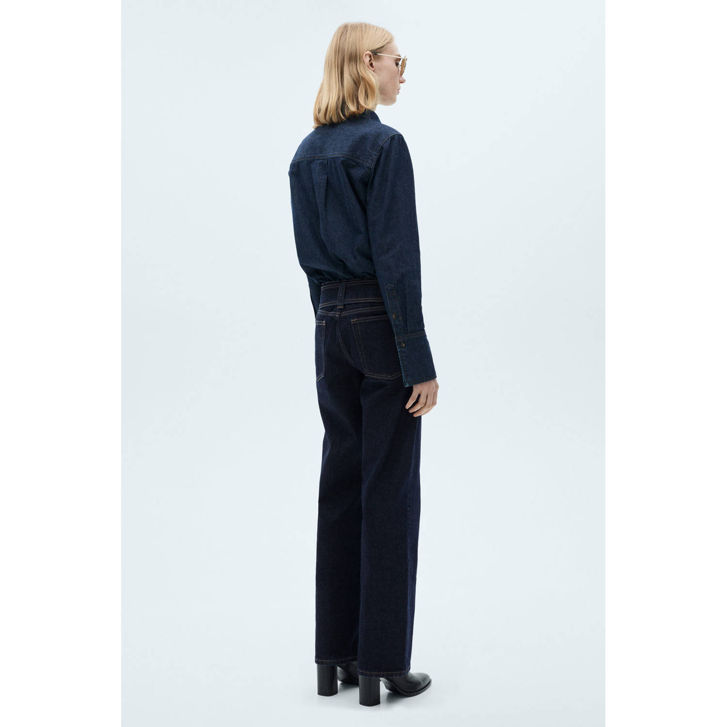 Mango low waist straight fit dark blue denim
