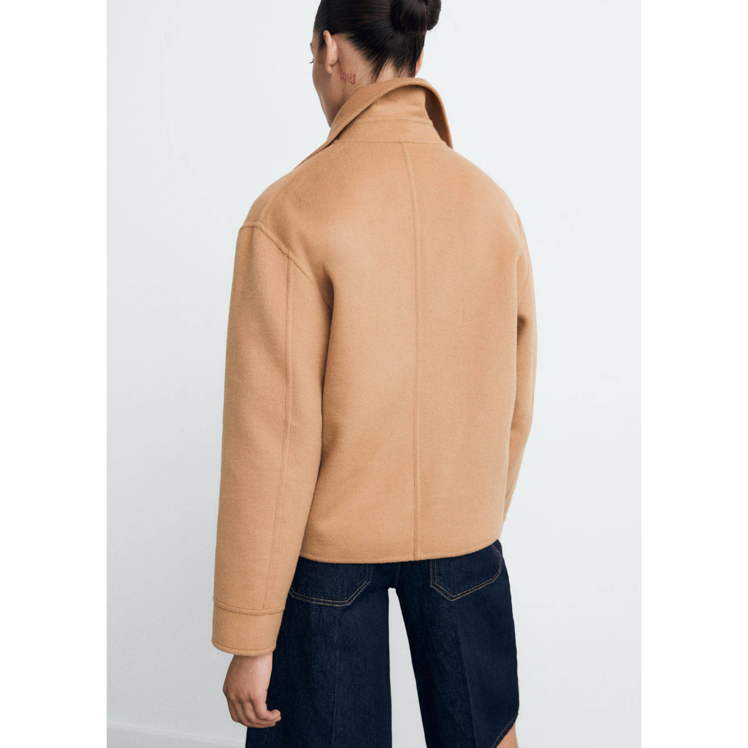 Mango wollen jack bruin