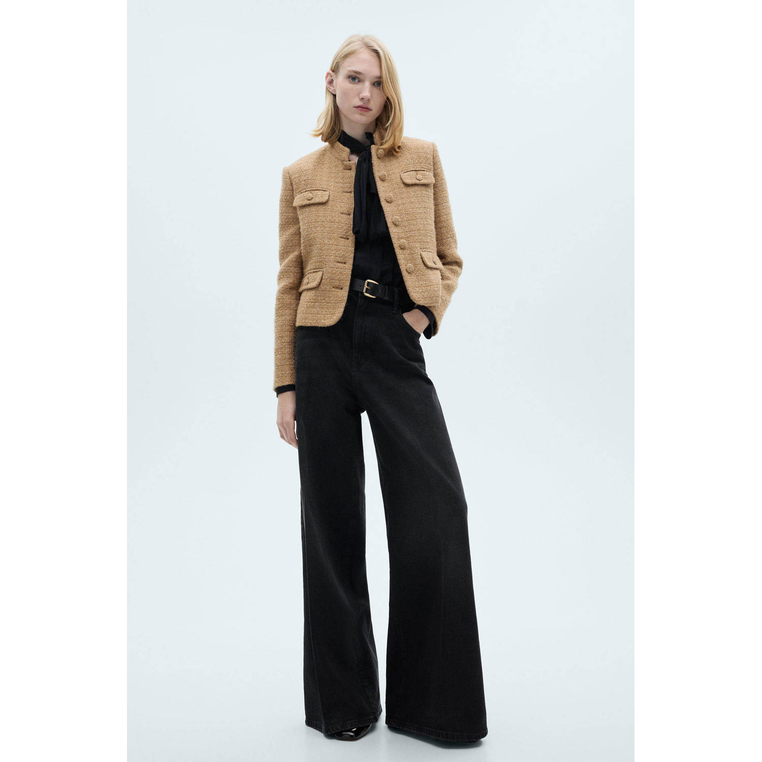Mango jasje met lurex camel