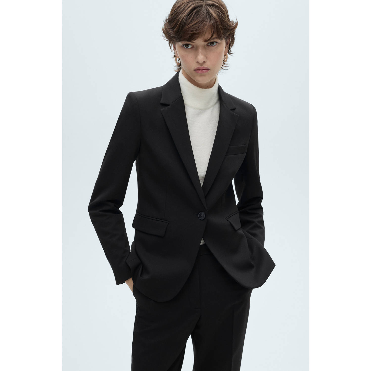 Mango regular blazer zwart