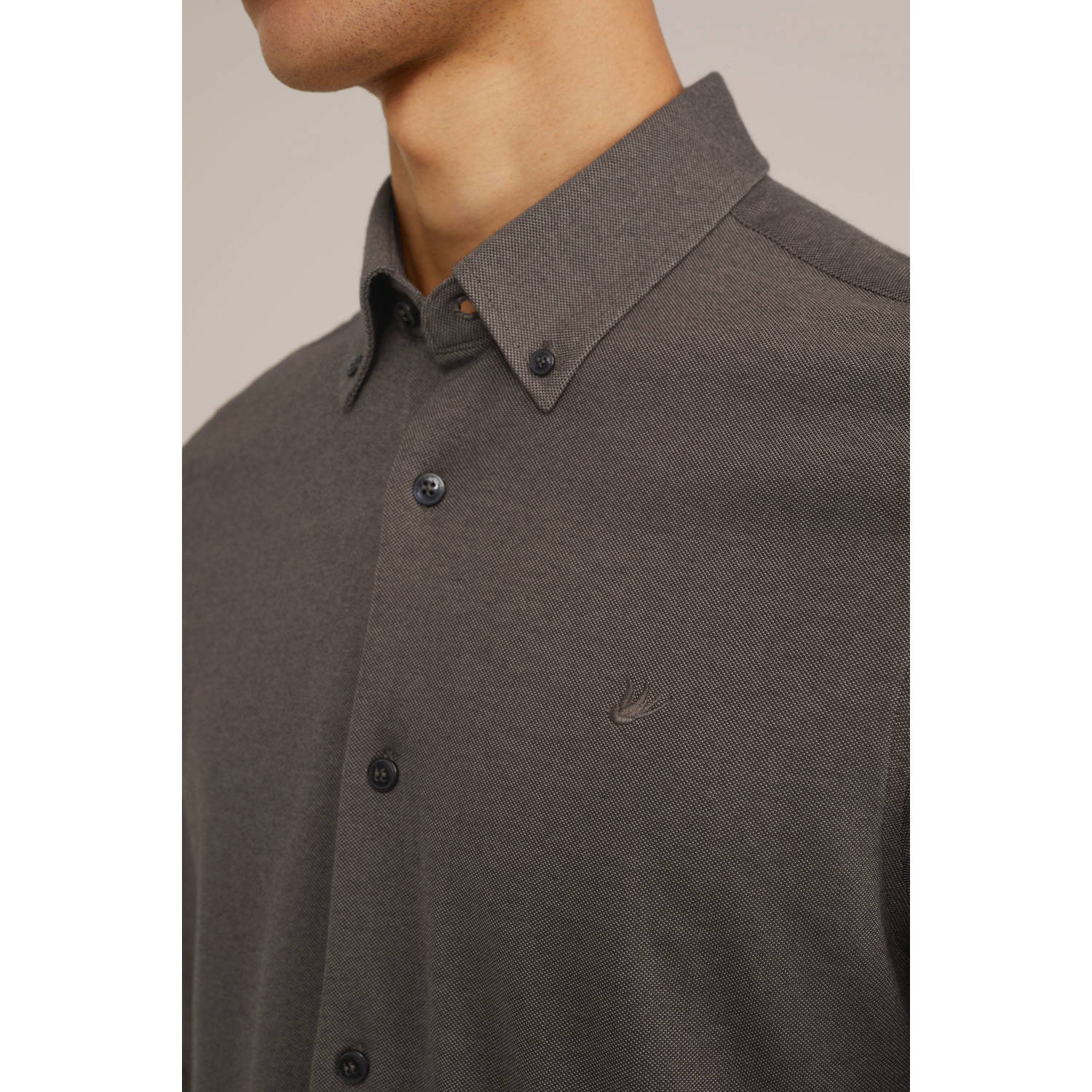 WE Fashion WE Fundamentals casual overhemd bruin