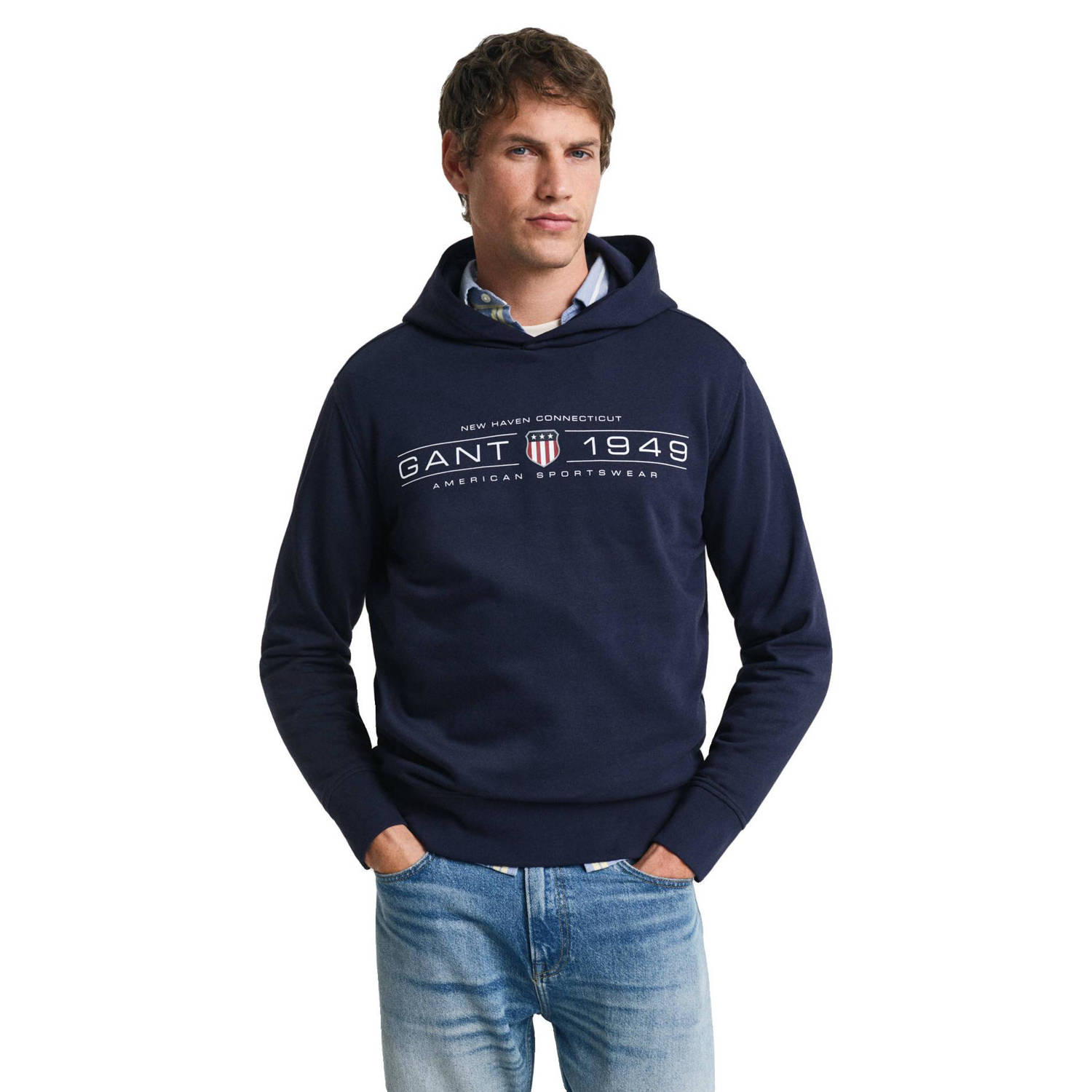 GANT hoodie donkerblauw