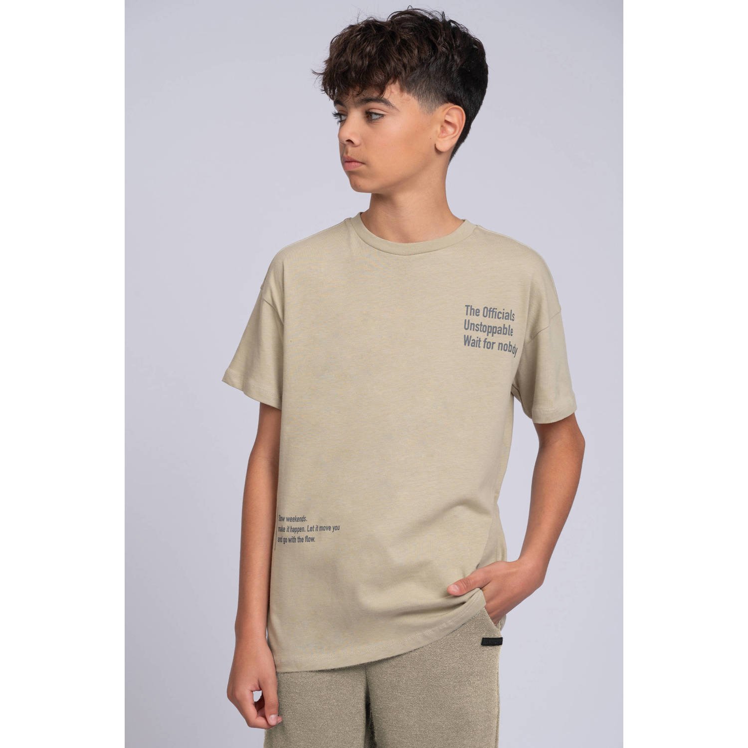 NIK & NIK Jongens Polo's & T-shirts Unstoppable Oversized T-shirt Khaki