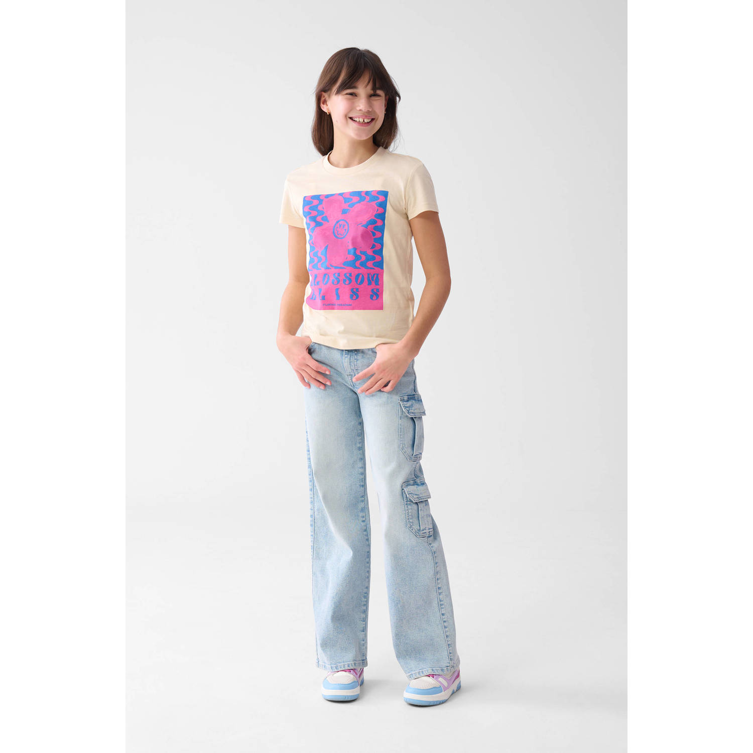 Shoeby wide leg regular waist jeans light blue denim
