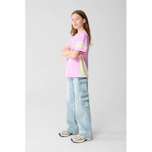 Shoeby wide leg regular waist jeans light blue denim afbeelding