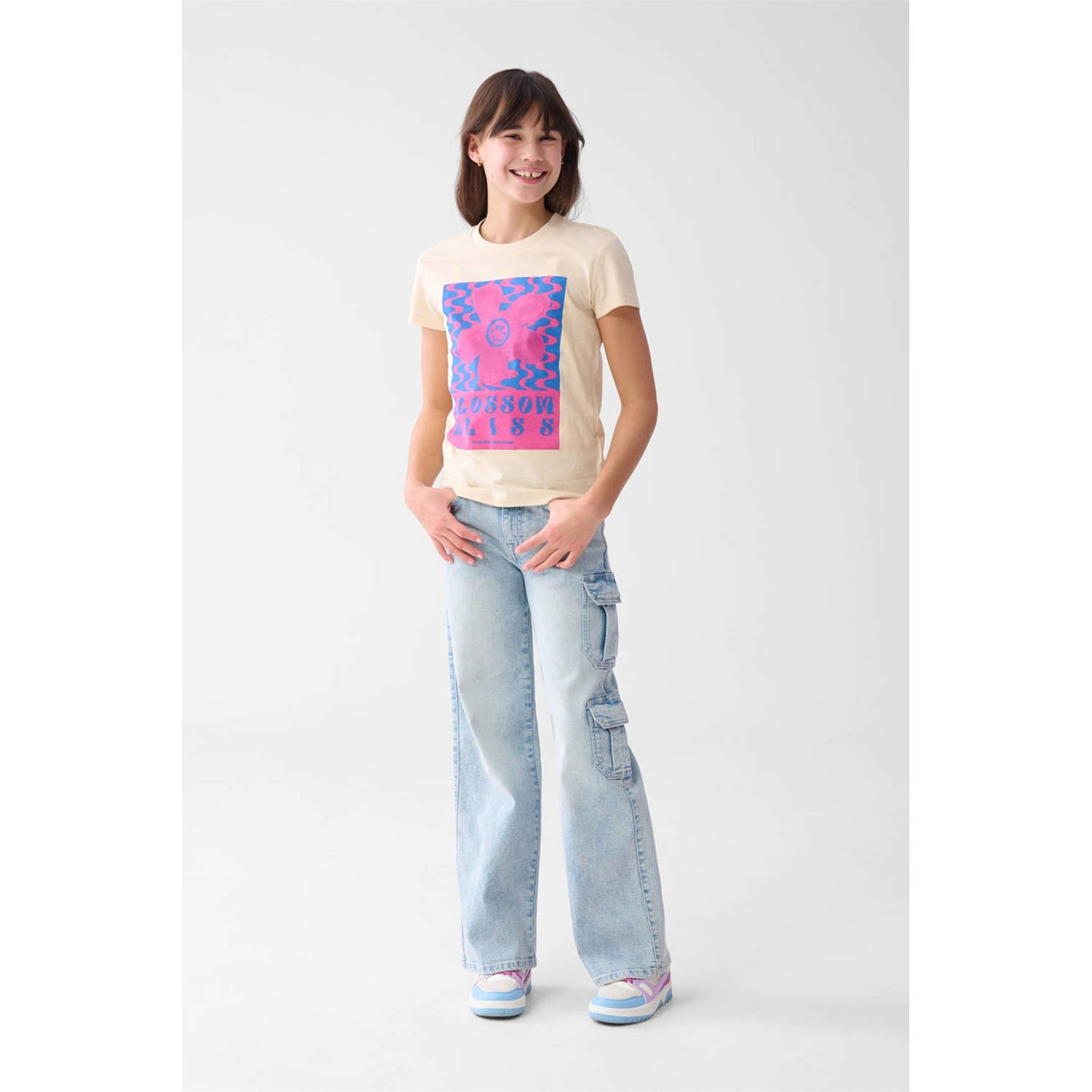 Shoeby wide leg regular waist jeans light blue denim