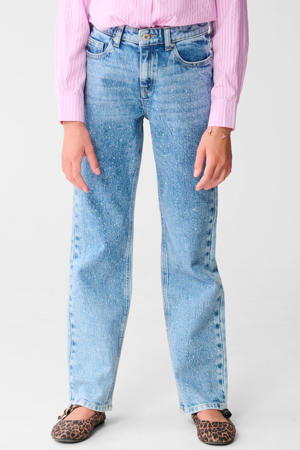 straight jeans regular waist medium blue denim