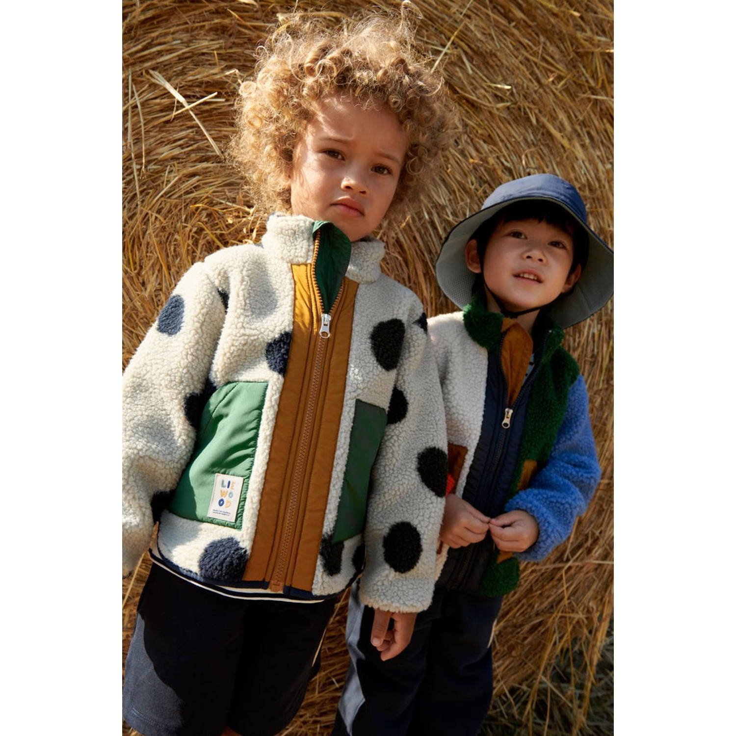 Liewood teddy tussenjas Noam groen blauw rood