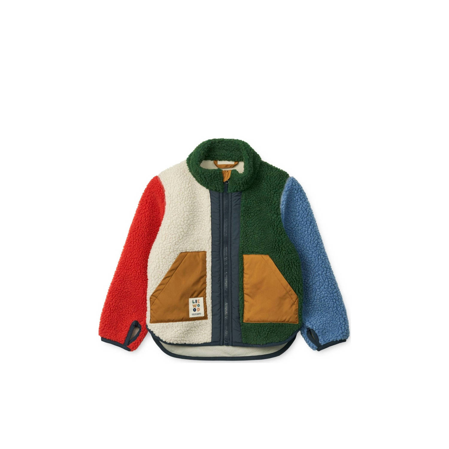 Liewood teddy tussenjas Noam groen blauw rood