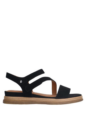 suède sandalen zwart