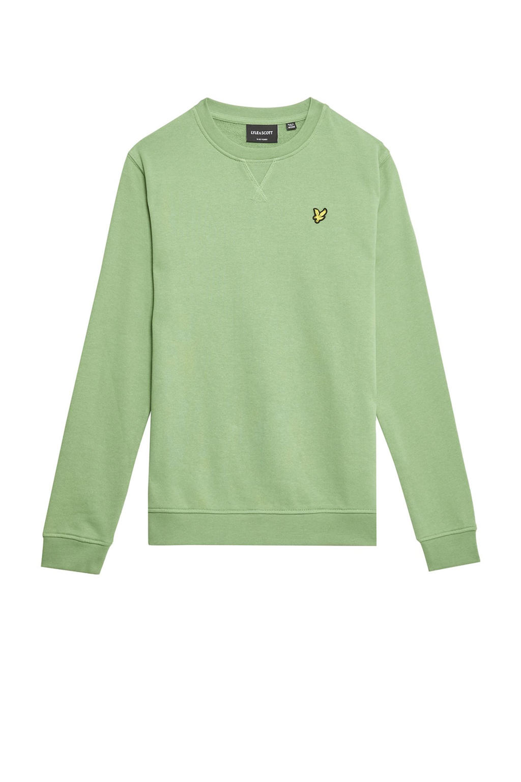 Groene jongens Lyle & Scott sweater van katoen met effen, lange mouwen en klassieke kraag