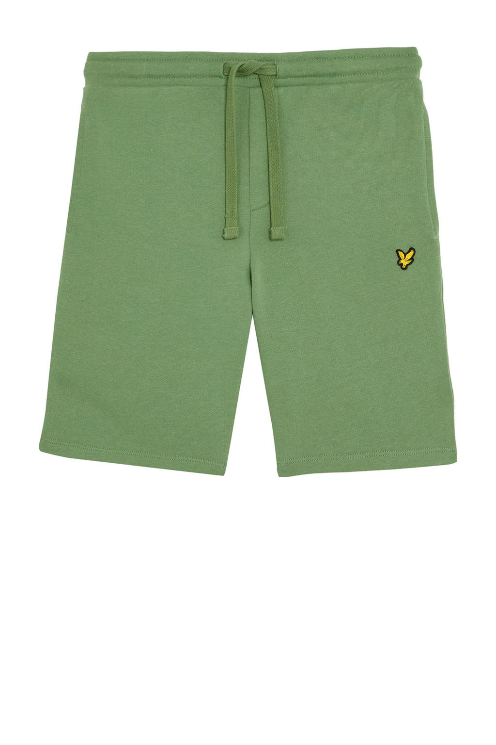 Groene jongens Lyle & Scott sweatshort van katoen met regular waist, elastische tailleband met koord en effen