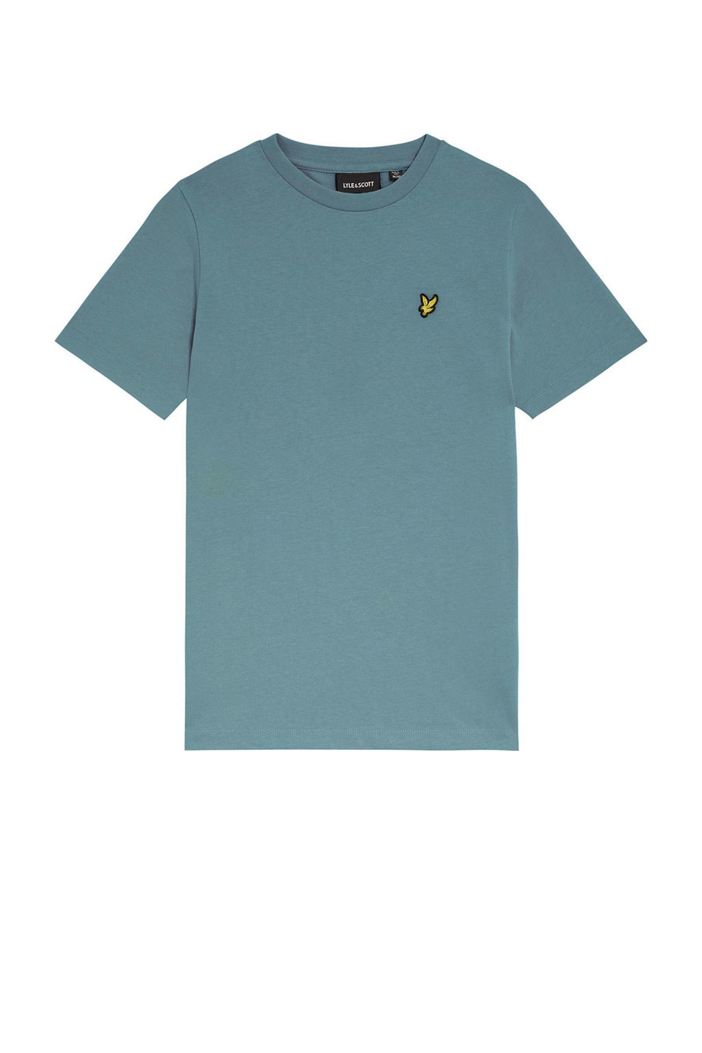 Blauwe jongens Lyle & Scott T-shirt van katoen met effen, korte mouwen en ronde hals