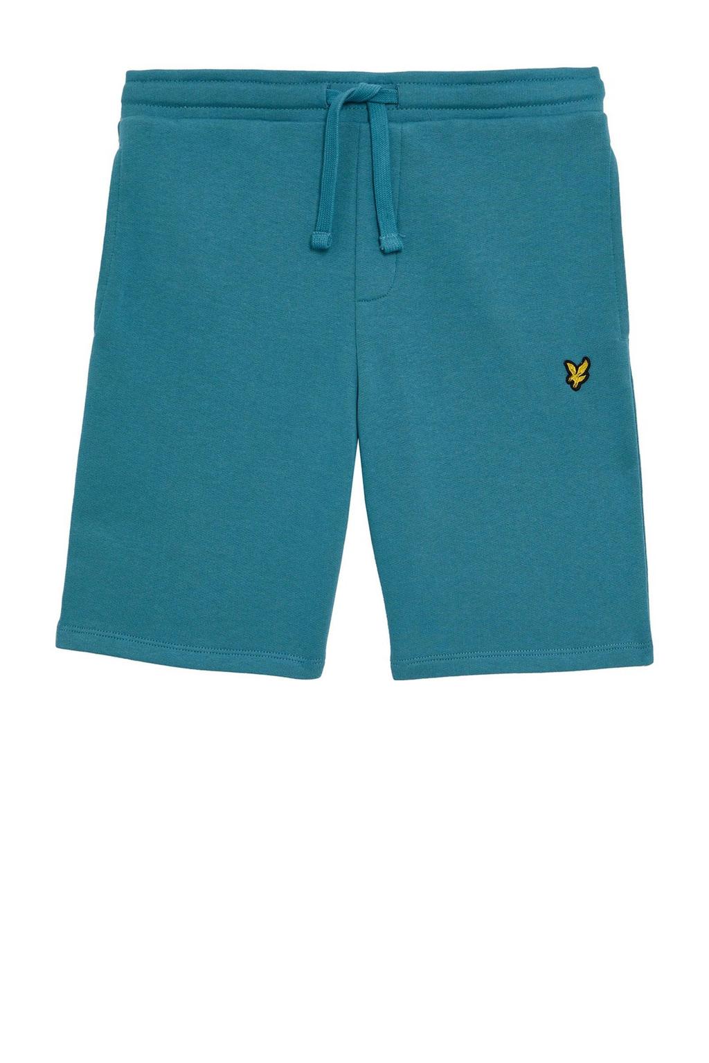 Blauwe jongens Lyle & Scott sweatshort van katoen met regular waist, elastische tailleband met koord en effen