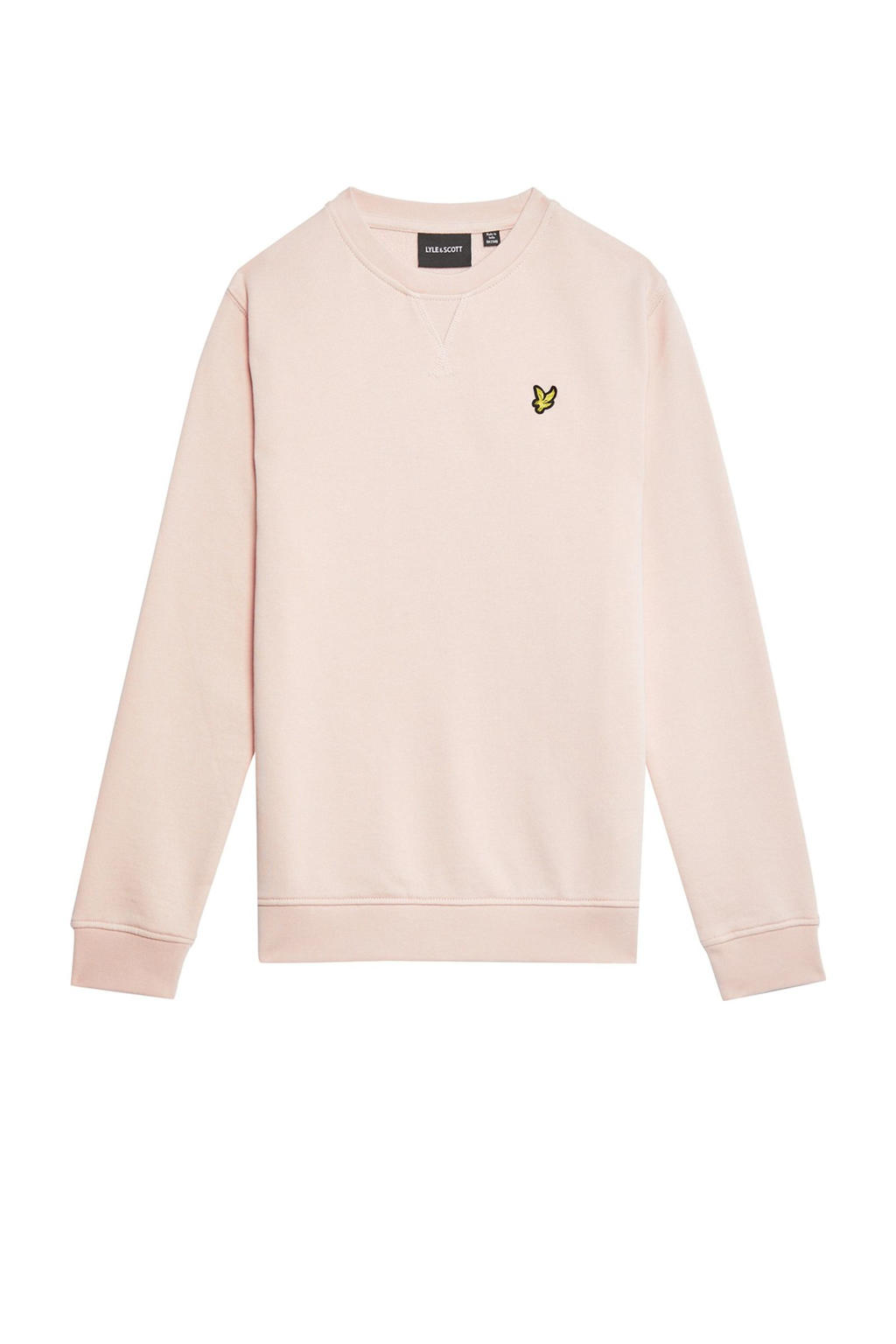 Roze jongens Lyle & Scott sweater van katoen met effen, lange mouwen en klassieke kraag