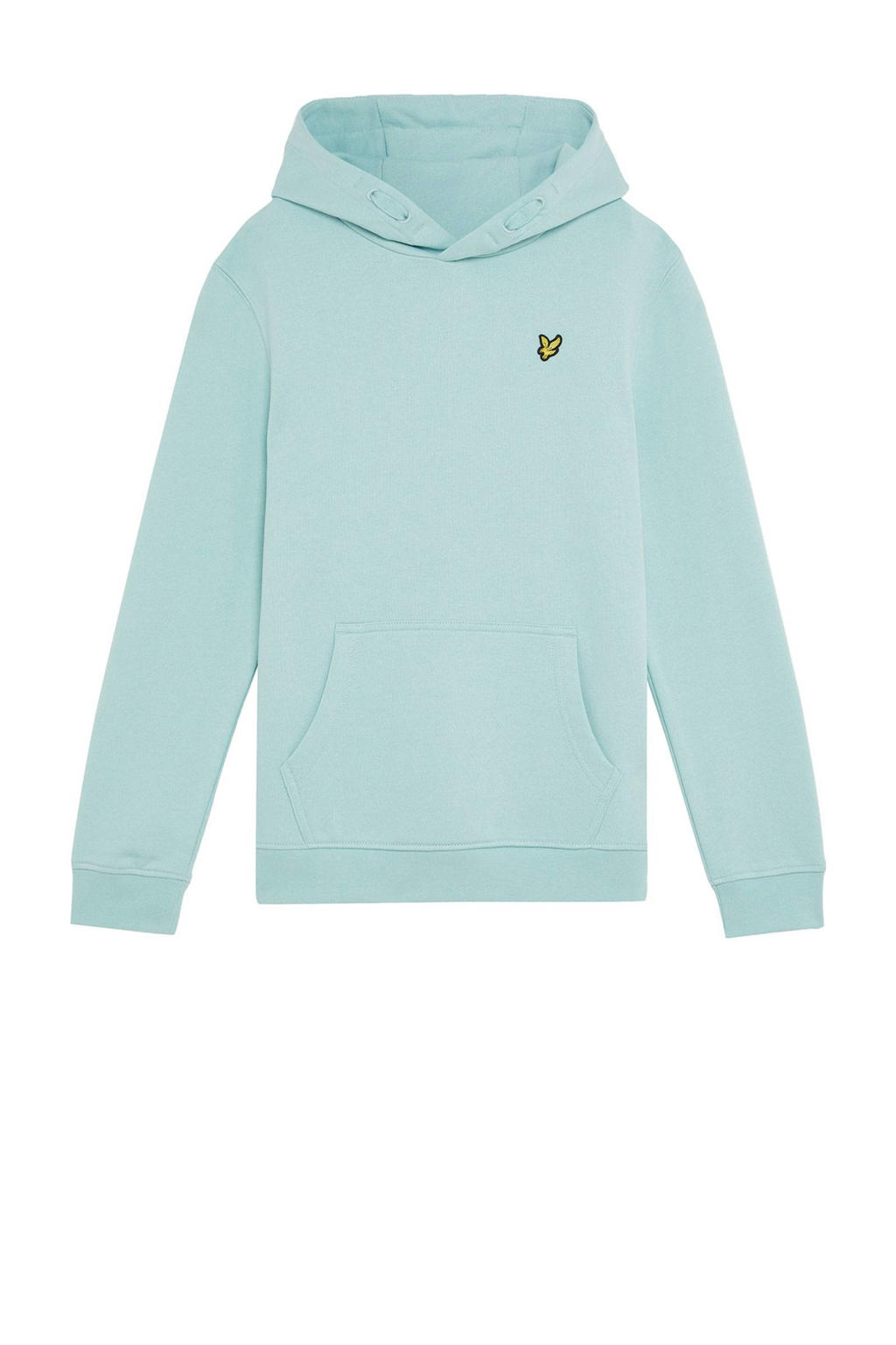 Blauwe jongens Lyle & Scott sweater van katoen met effen, lange mouwen en capuchon