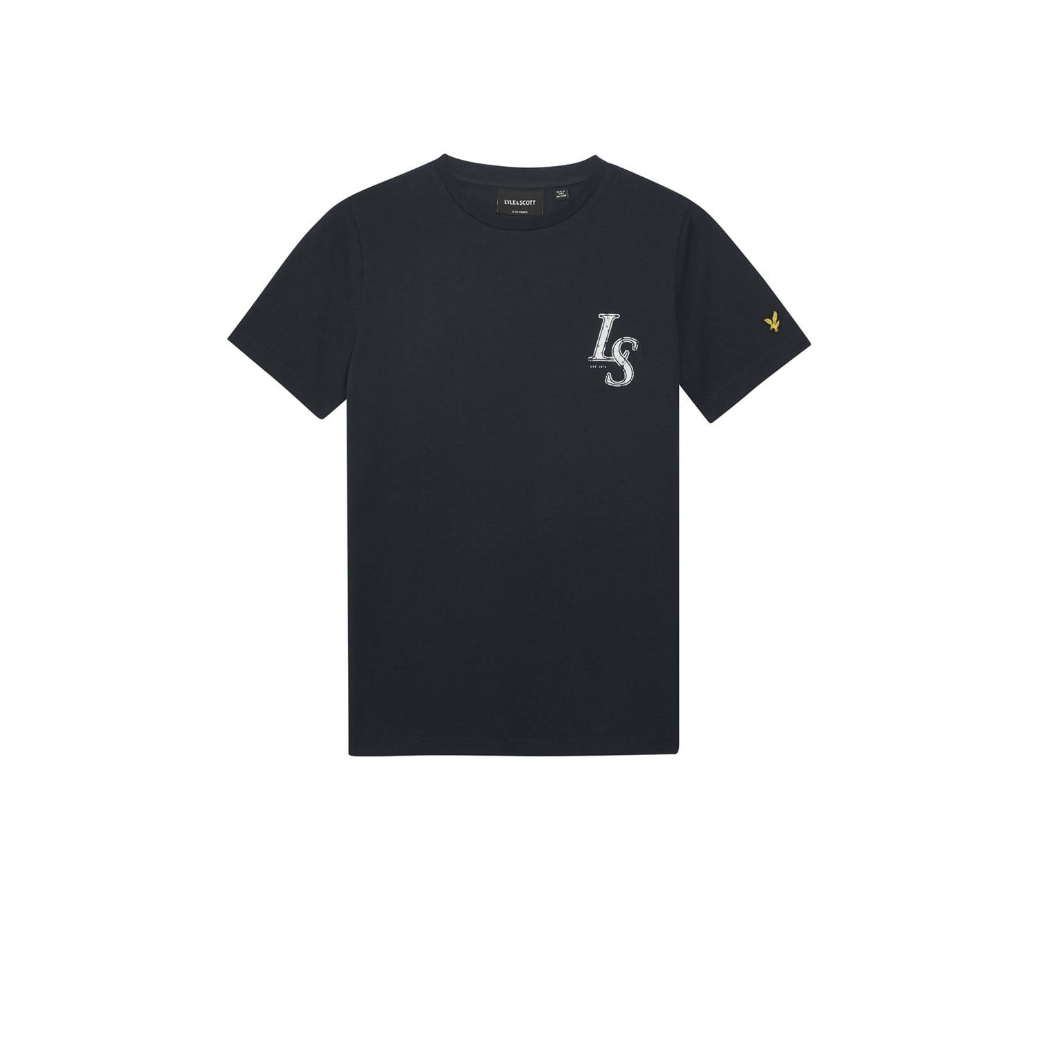 LYLE & SCOTT Jongens Polo's & T-shirts Ls Monogram Print T-shirt Donkerblauw