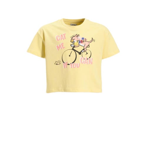 Me & My Monkey Me & My Monkey T-shirt met printopdruk geel afbeelding