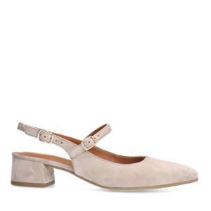 suède slingback pumps beige