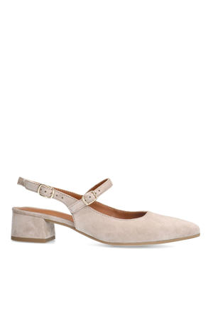 suède slingback pumps beige