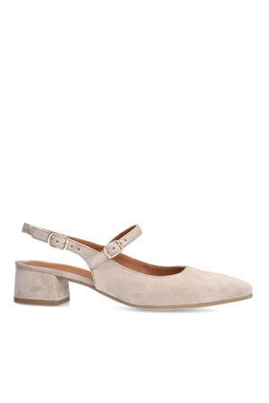 suède slingback pumps beige