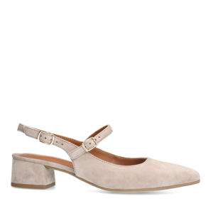 suède slingback pumps beige
