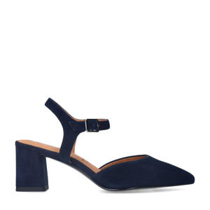 suède pumps donkerblauw