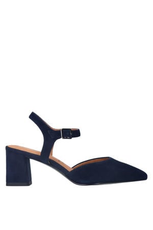 suède pumps donkerblauw
