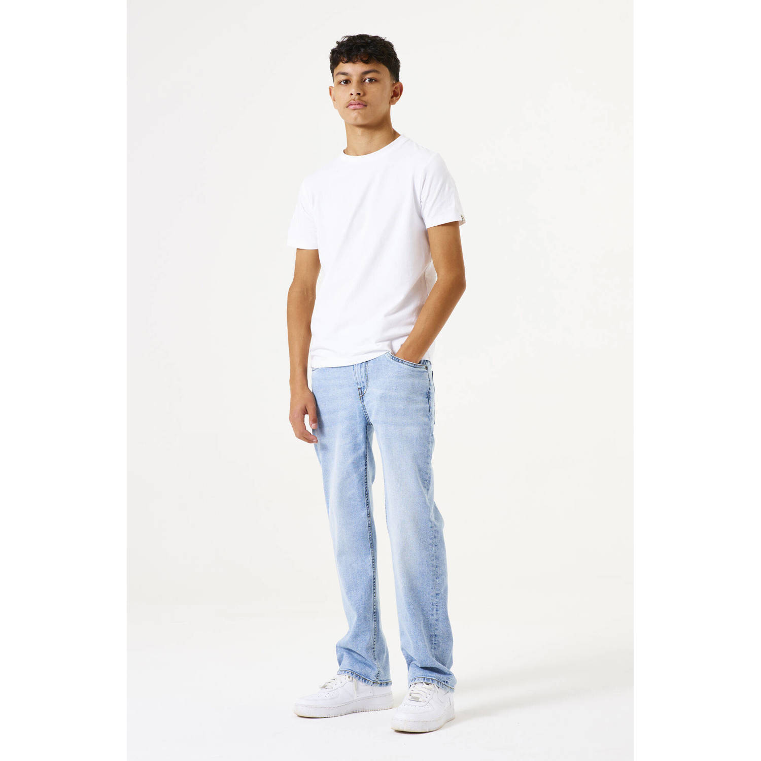 Garcia straight leg high waist light blue denim
