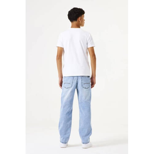 Garcia straight leg high waist light blue denim afbeelding