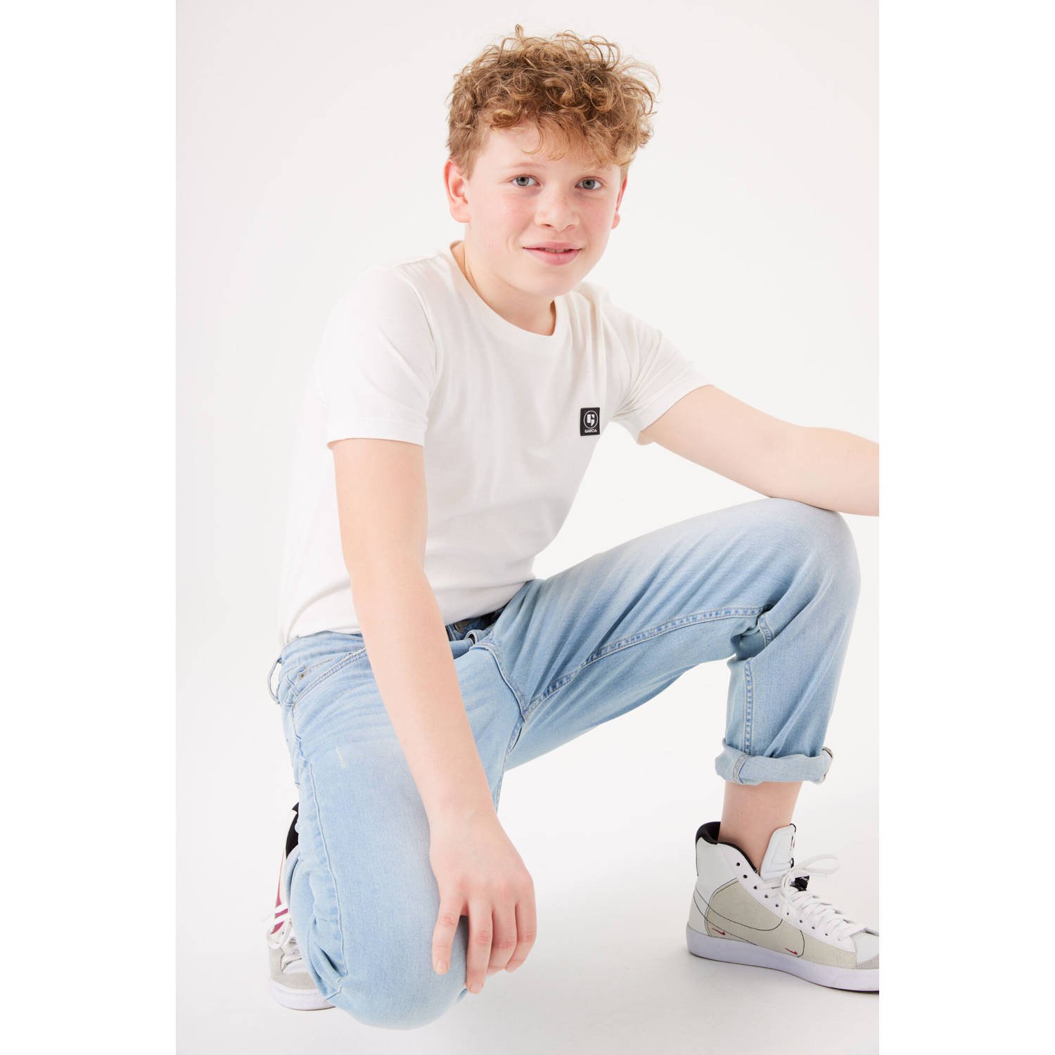 Garcia tapered jeans light blue denim
