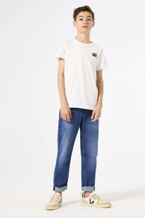 tapered jeans medium blue denim