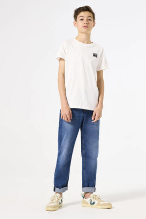 tapered jeans medium blue denim