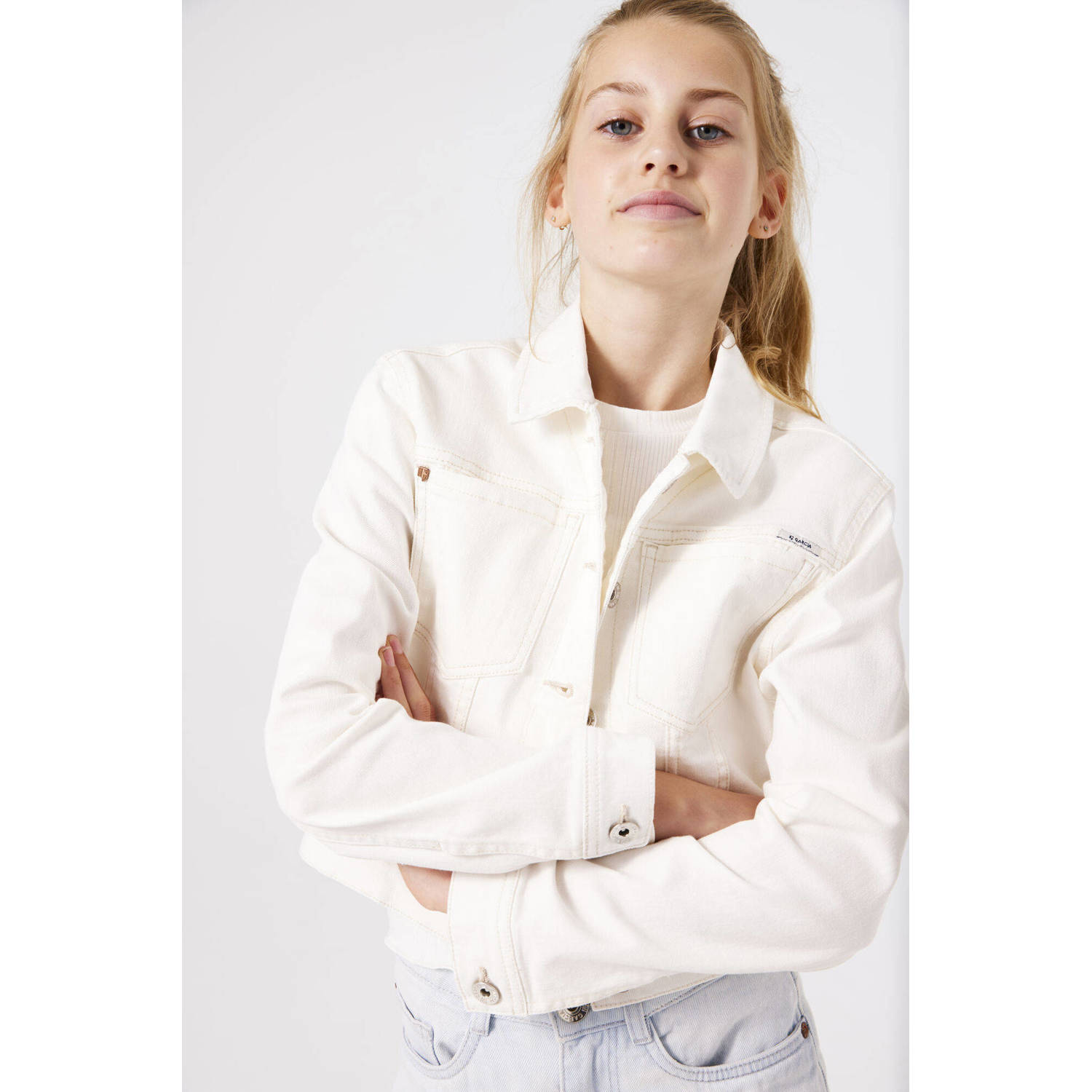 Garcia Jeansjack met borstzakken voor meisjes