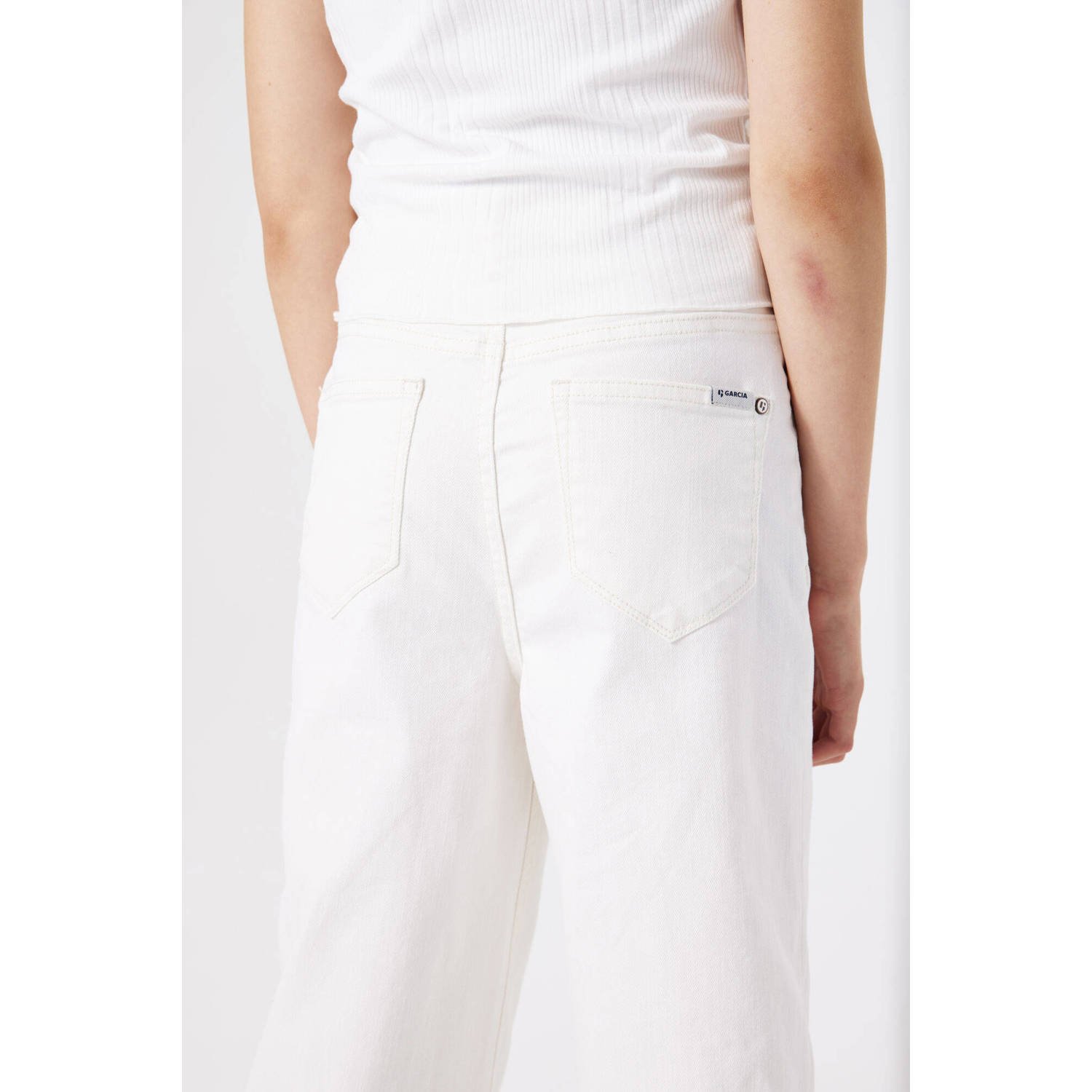 Garcia wide leg high waist jeans wit