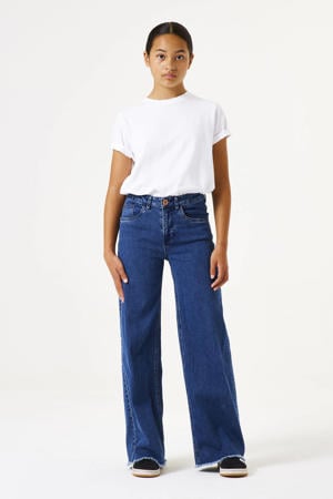 wide leg high waist jeans dark blue denim