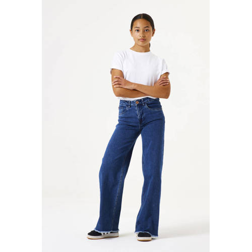Garcia wide leg high waist jeans dark blue denim afbeelding