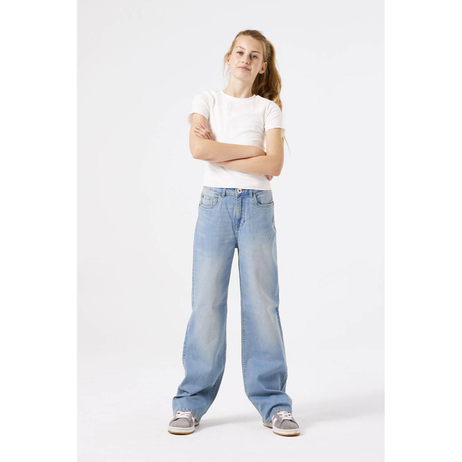 Garcia high waist wide leg jeans light blue denim