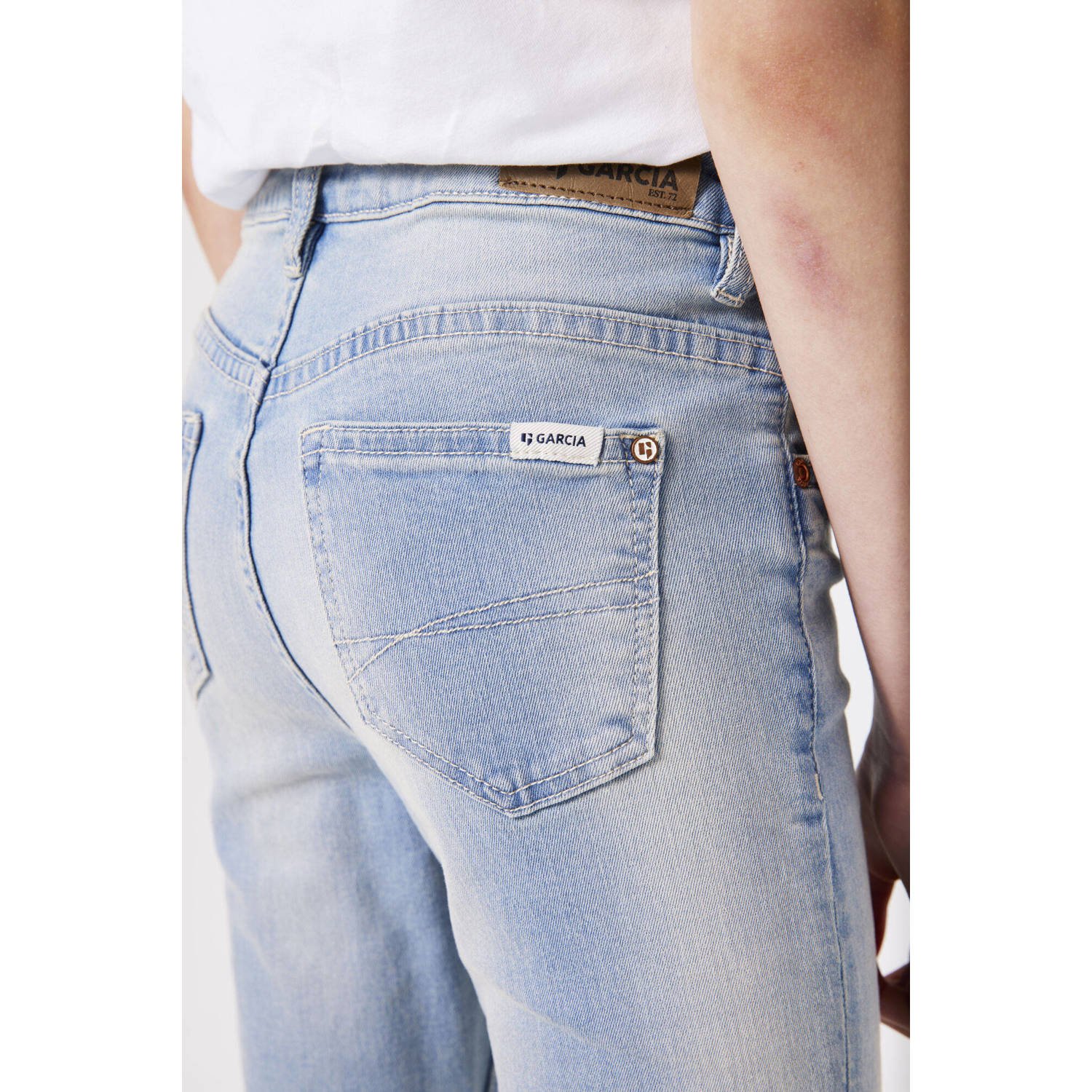 Garcia slim high waist slim fit jeans blauw