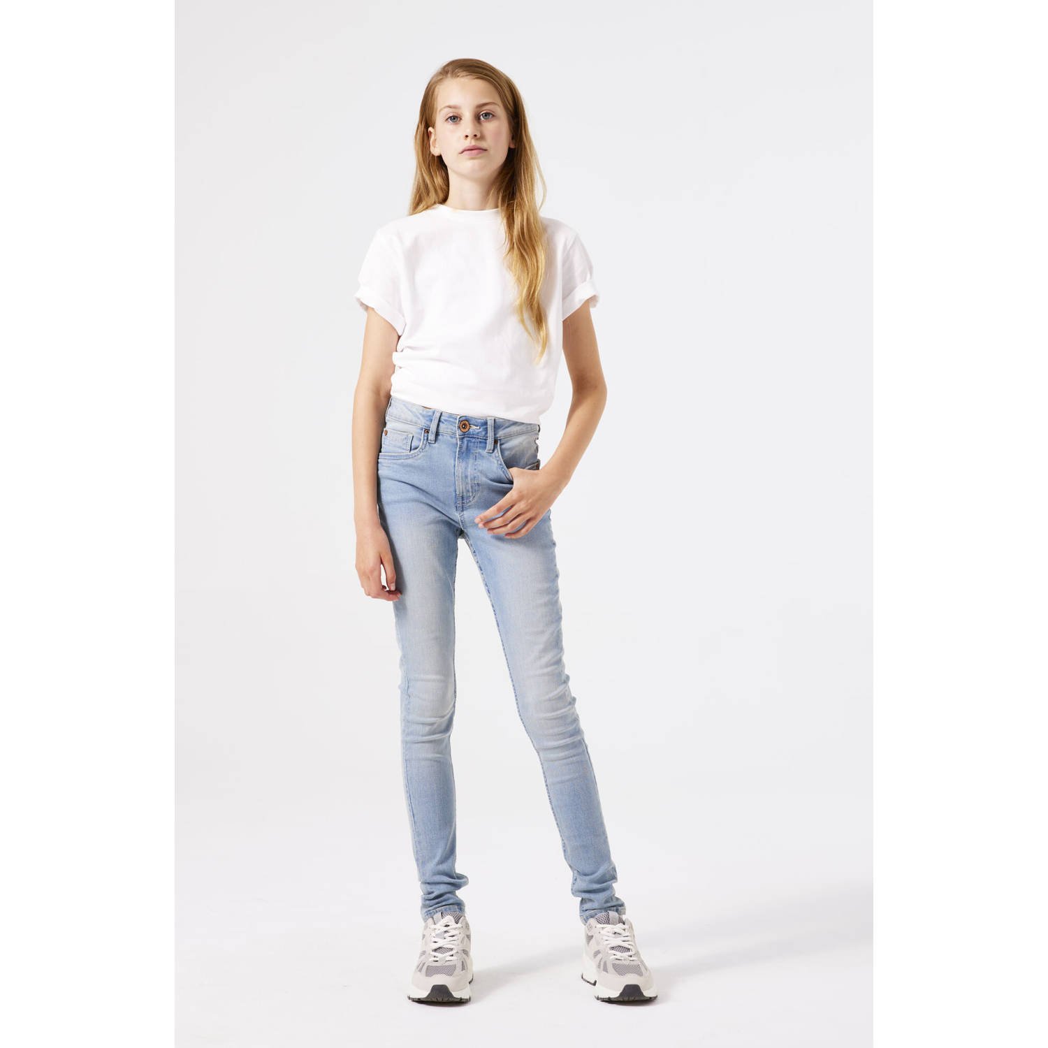 Garcia slim high waist slim fit jeans blauw