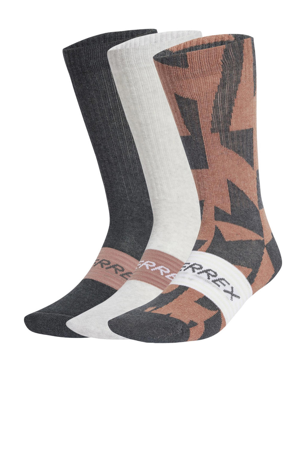 adidas Terrex wandelsokken Multi - set van 3 wit/zwart/oudroze